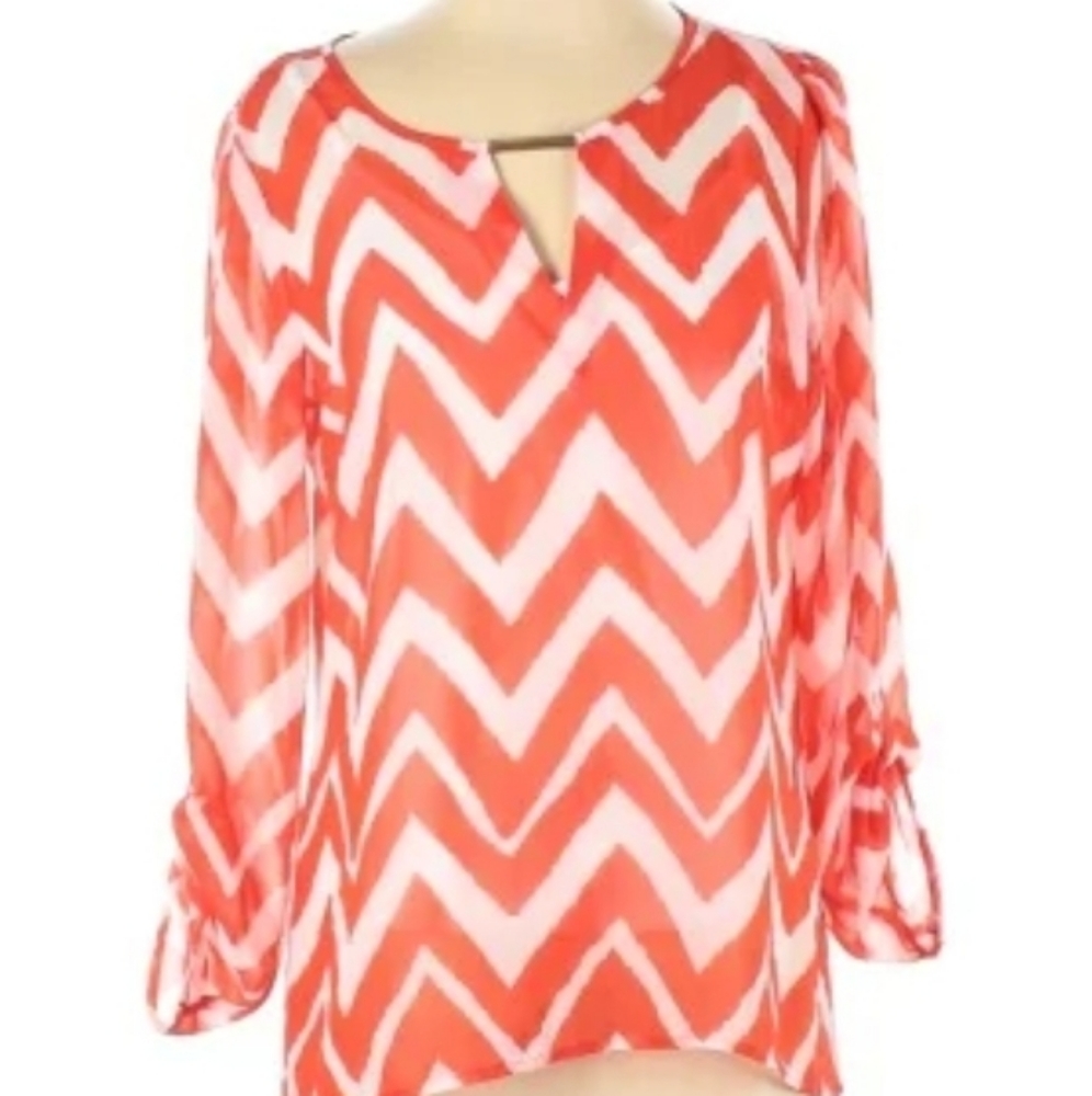 Chevron high low Dress Top